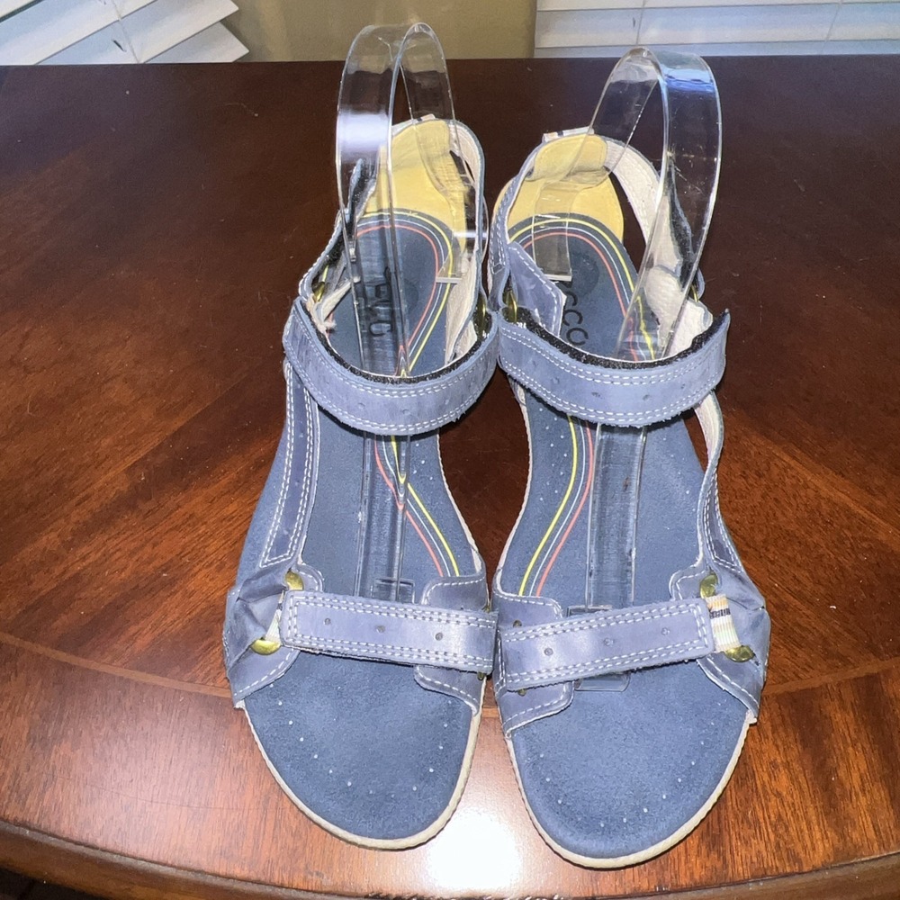 ECCO Hill Move Blue Sandals Women Sz 40 (US 9 to 9.5) Comfort Athleisure Cruise - Picture 13 of 15